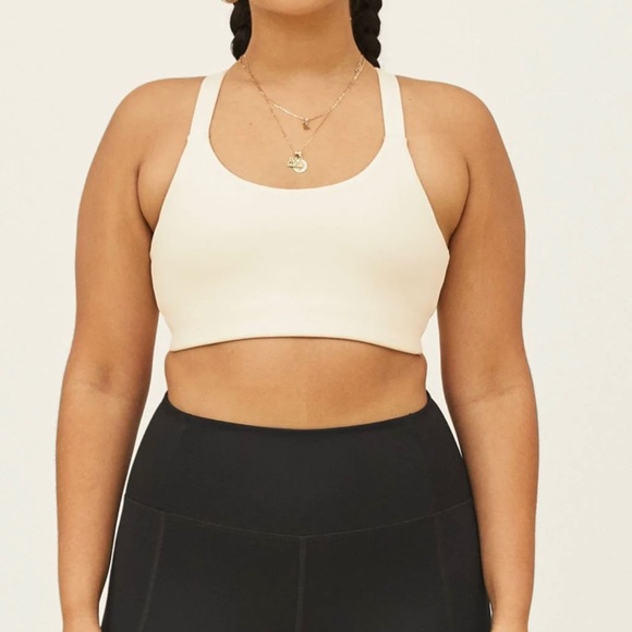 Girlfriend Collective Lou V-Back Bra in Ivory NWOT - Picture 2 of 3
